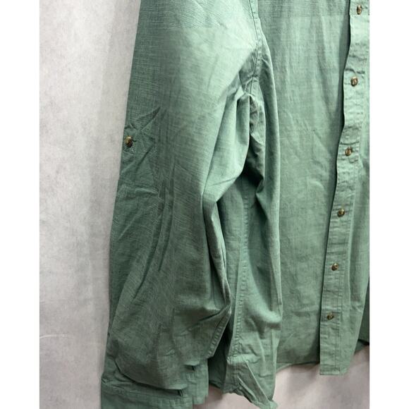 L.L. Bean Mens Long Sleeve Traditional Fit Green Button Up Shirt Size XXL New - Picture 5 of 9